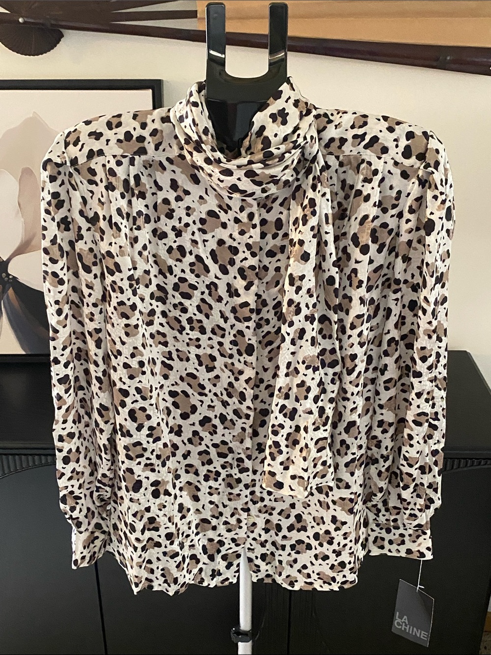 Gorgeous Vintage La Chine By Galinda Wang Cheetah Print Blouse